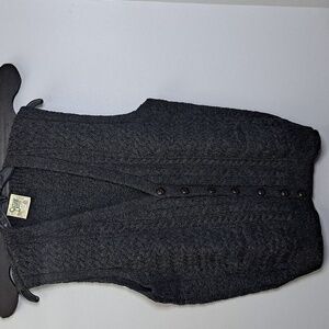 Carraig Donn Ireland 100% Pure Wool Bullrush Button Vest XL Sweater Cardigan New